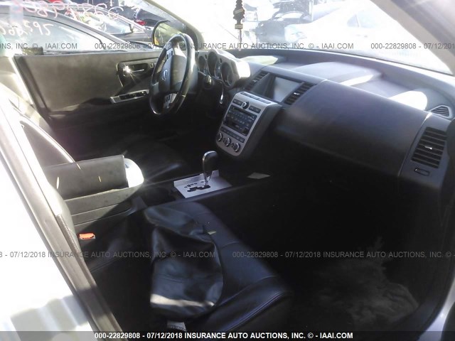 JN8AZ08W56W512463 - 2006 NISSAN MURANO SL/SE/S SILVER photo 5