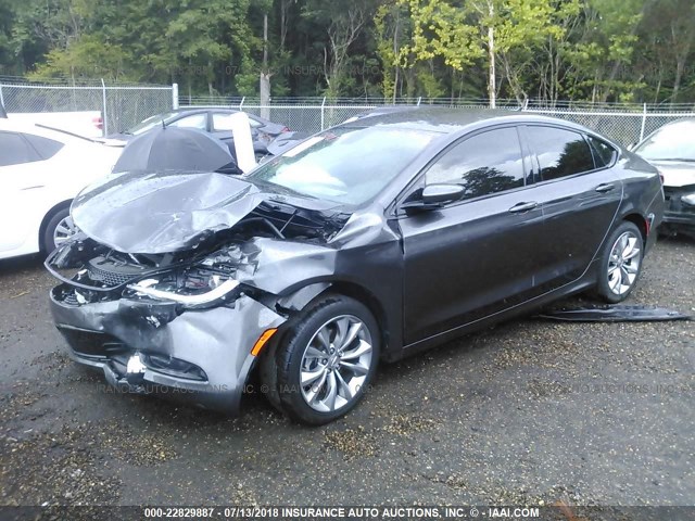 1C3CCCBB2FN756398 - 2015 CHRYSLER 200 S GRAY photo 2