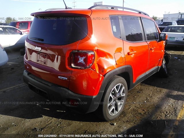 ZACCJBBT8FPC49789 - 2015 JEEP RENEGADE LATITUDE ORANGE photo 4