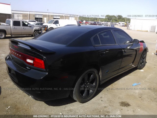 2C3CDXCT1EH162632 - 2014 DODGE CHARGER R/T BLACK photo 4