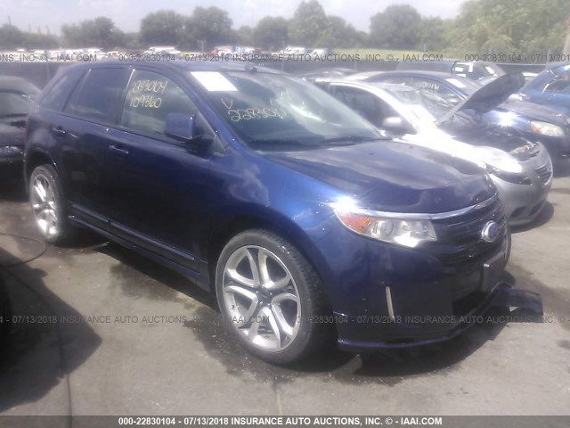 2FMDK4AK4BBA03659 - 2011 FORD EDGE SPORT Dark Blue photo 1