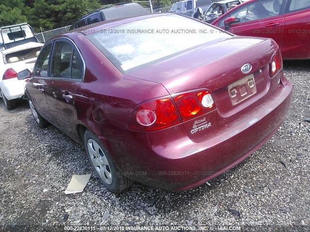 KNAGE123475092768 - 2007 KIA OPTIMA LX/EX MAROON photo 3