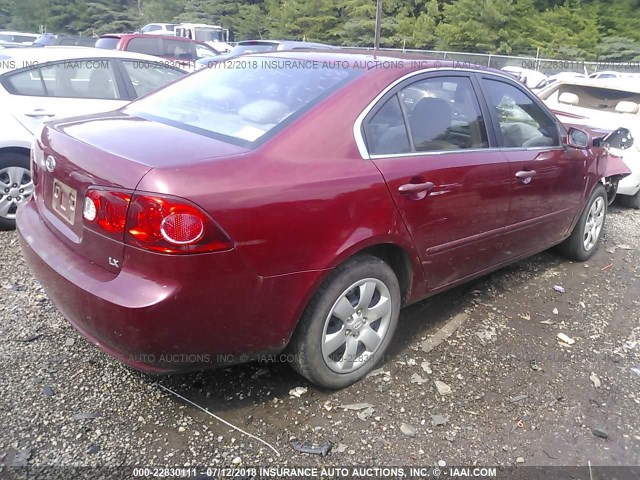 KNAGE123475092768 - 2007 KIA OPTIMA LX/EX MAROON photo 4