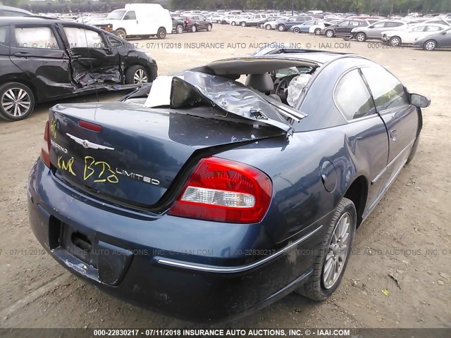 4C3AG52H35E043776 - 2005 CHRYSLER SEBRING LIMITED BLUE photo 4