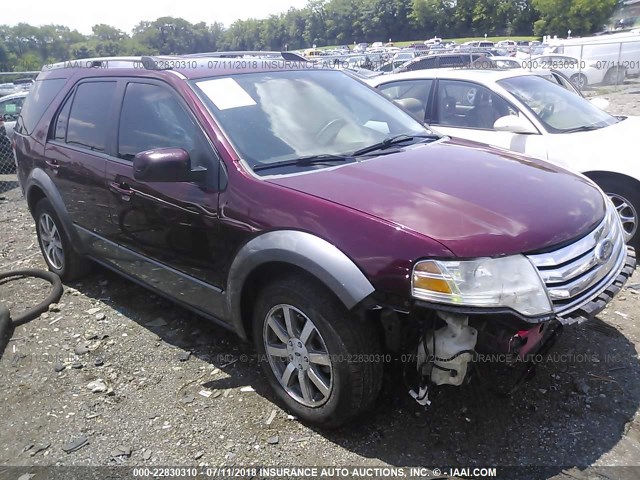 1FMDK02WX8GA38928 - 2008 FORD TAURUS X SEL MAROON photo 1