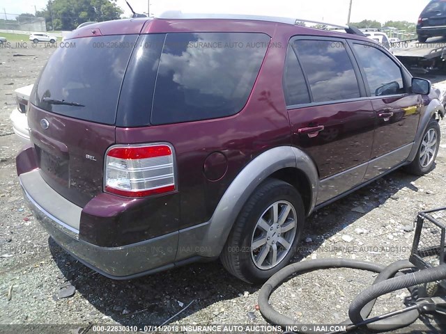 1FMDK02WX8GA38928 - 2008 FORD TAURUS X SEL MAROON photo 4