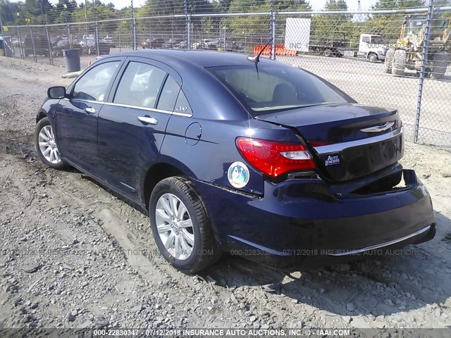 1C3CCBCGXDN674288 - 2013 CHRYSLER 200 LIMITED BLUE photo 3