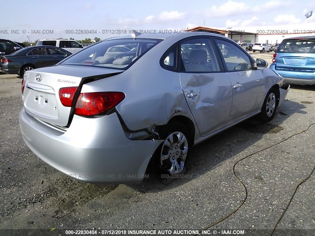 KMHDU4AD8AU972269 - 2010 HYUNDAI ELANTRA BLUE/GLS/SE SILVER photo 4