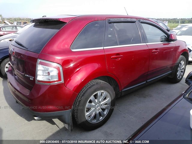 2FMDK49C98BA33519 - 2008 FORD EDGE LIMITED RED photo 4