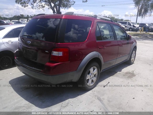 1FMDK02197GA35344 - 2007 FORD FREESTYLE SEL RED photo 4