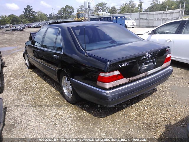 WDBGA43G7VA343254 - 1997 MERCEDES-BENZ S 420 BLACK photo 3