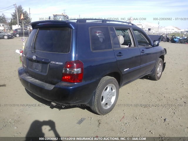 JTEEP21A870191063 - 2007 TOYOTA HIGHLANDER SPORT/LIMITED BLUE photo 4