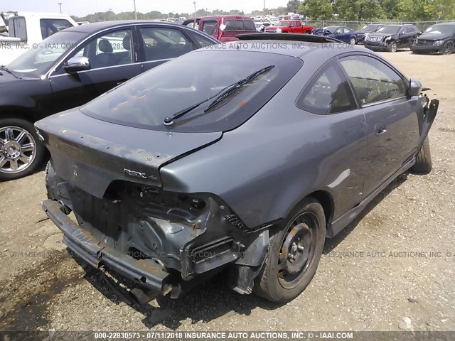 JH4DC53095S005211 - 2005 ACURA RSX TYPE-S GRAY photo 4