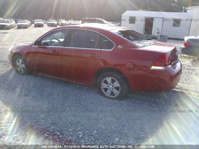 2G1WT57K091268949 - 2009 CHEVROLET IMPALA 1LT RED photo 3