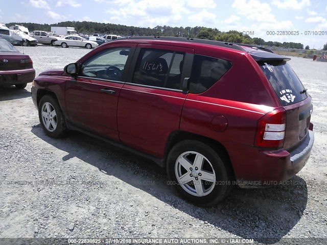 1J8FT47W77D429750 - 2007 JEEP COMPASS RED photo 3