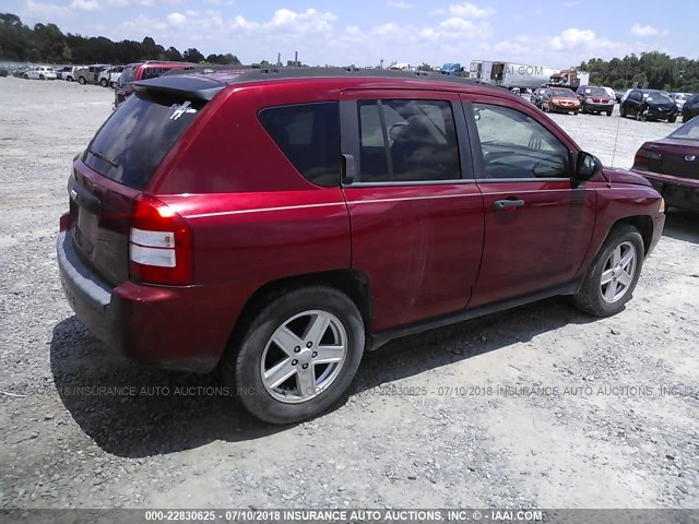 1J8FT47W77D429750 - 2007 JEEP COMPASS RED photo 4