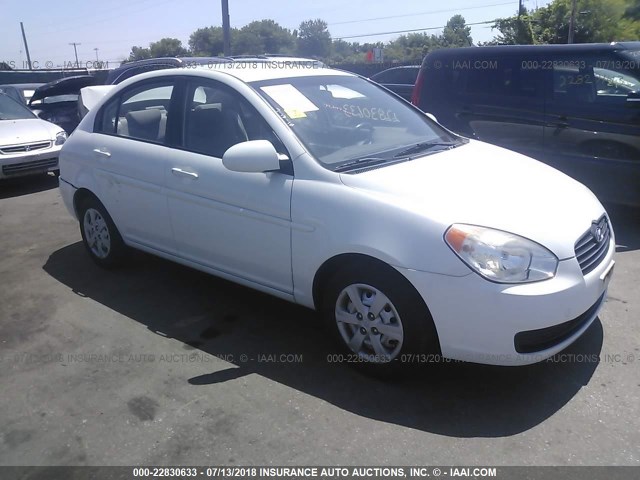 KMHCN46C39U368715 - 2009 HYUNDAI ACCENT WHITE photo 1