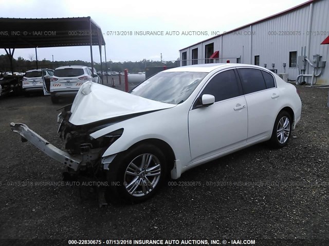 JN1DV6AR1CM730342 - 2012 INFINITI G25 WHITE photo 2