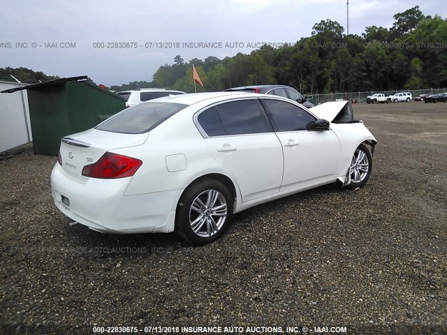 JN1DV6AR1CM730342 - 2012 INFINITI G25 WHITE photo 4