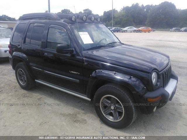 1J8GL38K34W160057 - 2004 JEEP LIBERTY RENEGADE BLACK photo 1