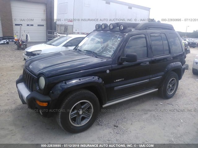 1J8GL38K34W160057 - 2004 JEEP LIBERTY RENEGADE BLACK photo 2