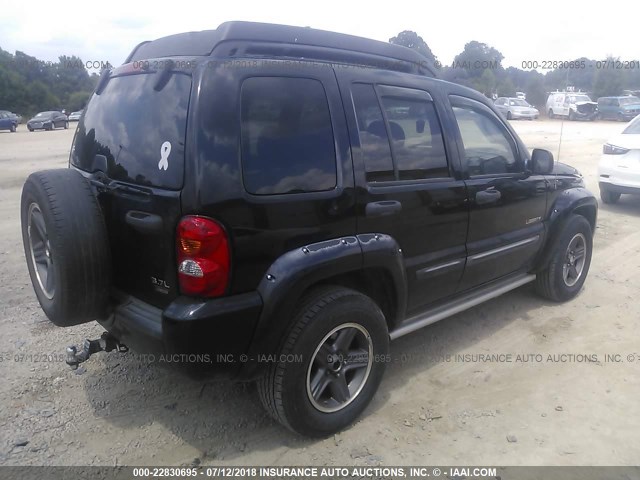 1J8GL38K34W160057 - 2004 JEEP LIBERTY RENEGADE BLACK photo 4