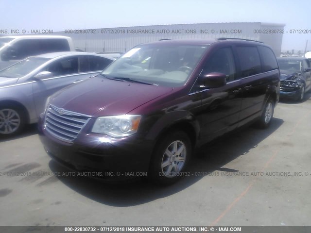 2A8HR54PX8R724947 - 2008 CHRYSLER TOWN & COUNTRY TOURING BURGUNDY photo 2