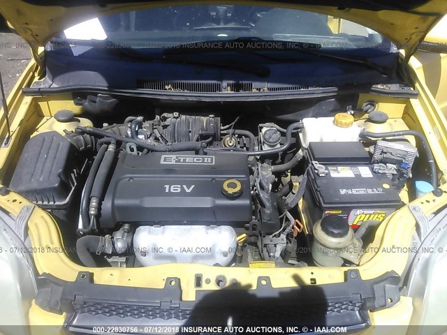 KL1TD56687B111248 - 2007 CHEVROLET AVEO LS YELLOW photo 10