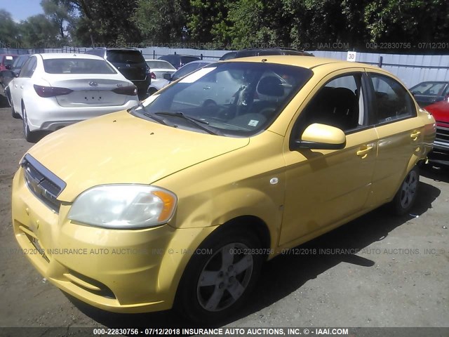 KL1TD56687B111248 - 2007 CHEVROLET AVEO LS YELLOW photo 2
