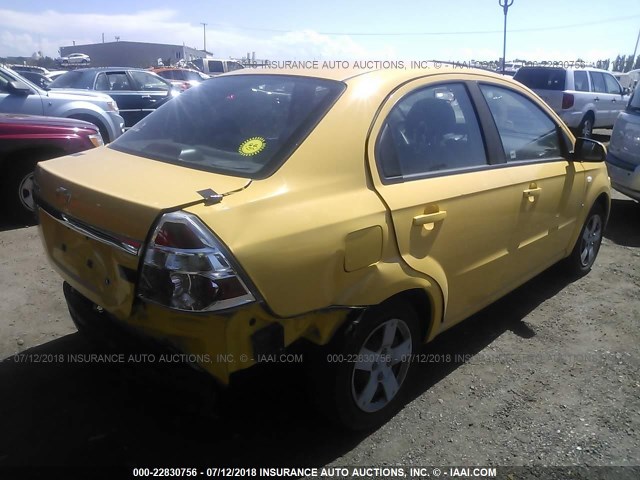 KL1TD56687B111248 - 2007 CHEVROLET AVEO LS YELLOW photo 4