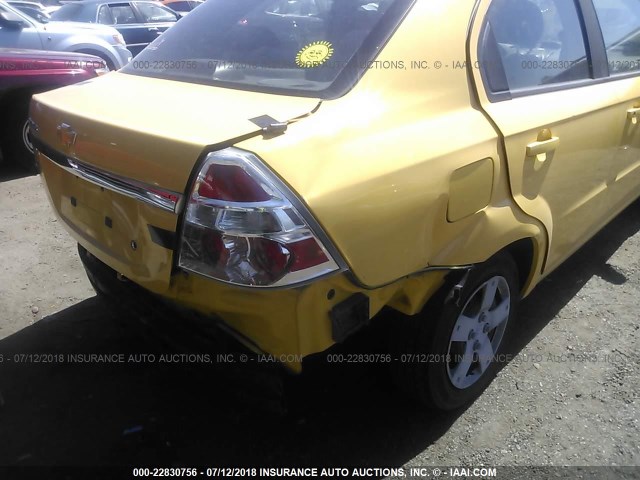 KL1TD56687B111248 - 2007 CHEVROLET AVEO LS YELLOW photo 6