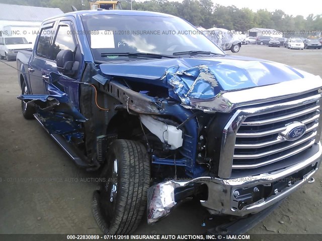 1FTEW1EP0FFC48058 - 2015 FORD F150 SUPERCREW BLUE photo 6