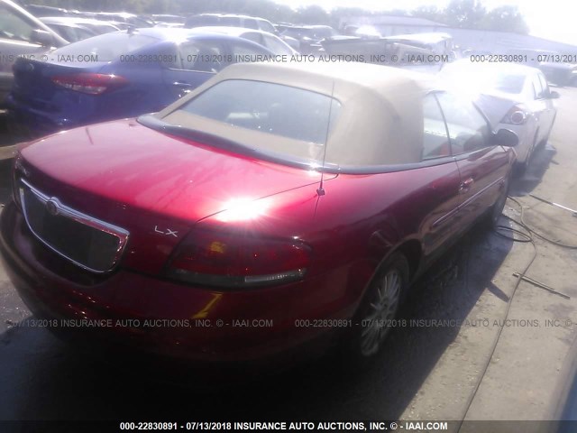 1C3EL45R34N153755 - 2004 CHRYSLER SEBRING LX RED photo 4