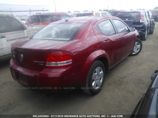 1B3CC4FB9AN126545 - 2010 DODGE AVENGER SXT RED photo 4