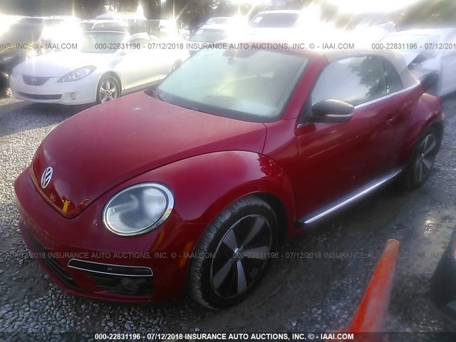 3VW7T7AT0DM829870 - 2013 VOLKSWAGEN BEETLE TURBO RED photo 2