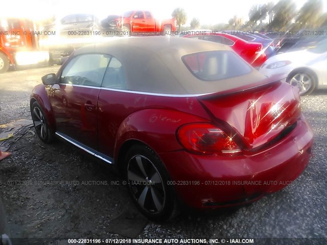 3VW7T7AT0DM829870 - 2013 VOLKSWAGEN BEETLE TURBO RED photo 3
