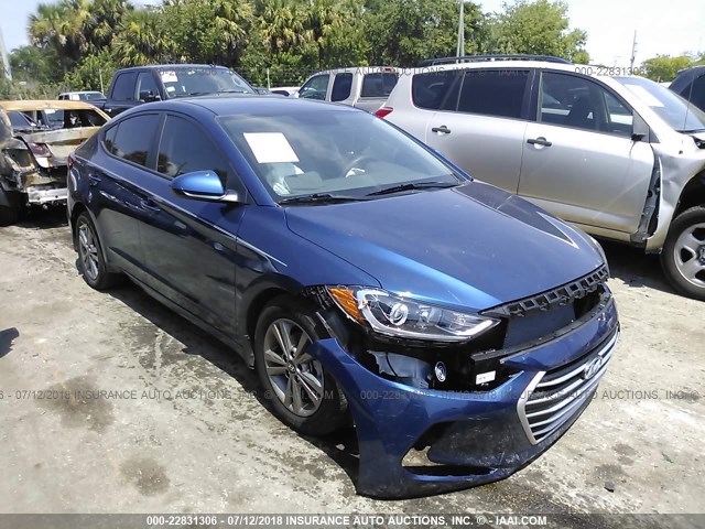 5NPD84LFXJH322019 - 2018 HYUNDAI ELANTRA SEL/VALUE/LIMITED BLUE photo 1