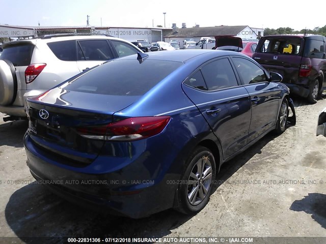 5NPD84LFXJH322019 - 2018 HYUNDAI ELANTRA SEL/VALUE/LIMITED BLUE photo 4