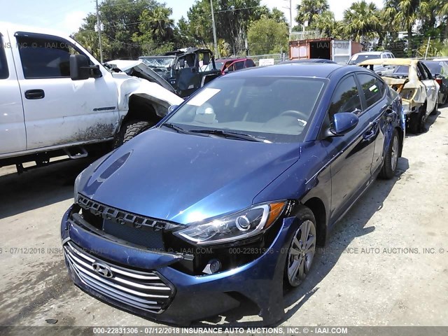 5NPD84LFXJH322019 - 2018 HYUNDAI ELANTRA SEL/VALUE/LIMITED BLUE photo 6