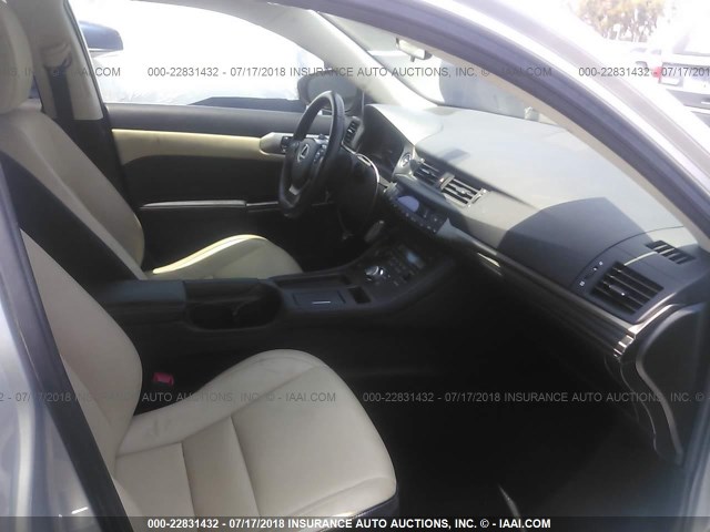 JTHKD5BH8E2173756 - 2014 LEXUS CT 200 SILVER photo 5