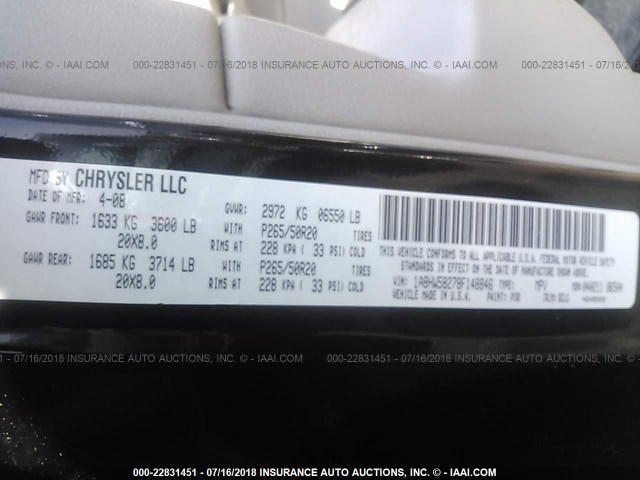 1A8HW58278F148846 - 2008 CHRYSLER ASPEN LIMITED BLACK photo 9