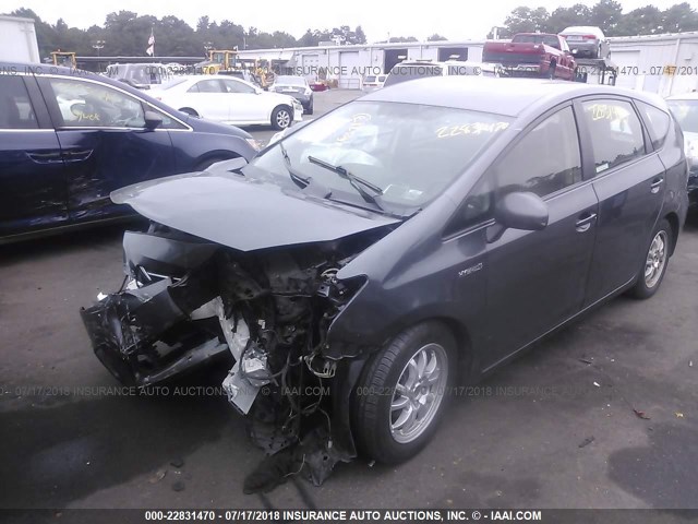 JTDZN3EU2C3069698 - 2012 TOYOTA PRIUS V GRAY photo 2