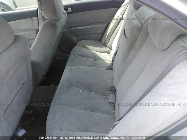 5NPEU46F96H054843 - 2006 HYUNDAI SONATA GLS/LX SILVER photo 8