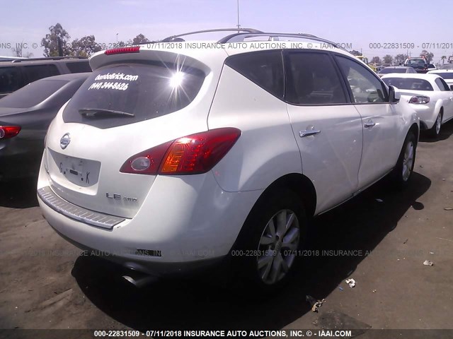 JN8AZ18W79W160139 - 2009 NISSAN MURANO S/SL/LE WHITE photo 4