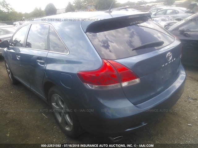 4T3ZK3BB5AU029394 - 2010 TOYOTA VENZA BLUE photo 3