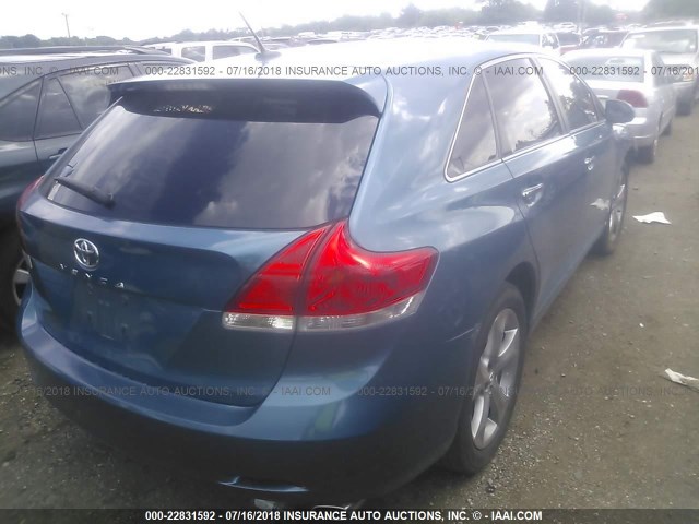 4T3ZK3BB5AU029394 - 2010 TOYOTA VENZA BLUE photo 4