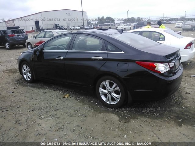 5NPEC4AC4DH636555 - 2013 HYUNDAI SONATA SE/LIMITED BLACK photo 3