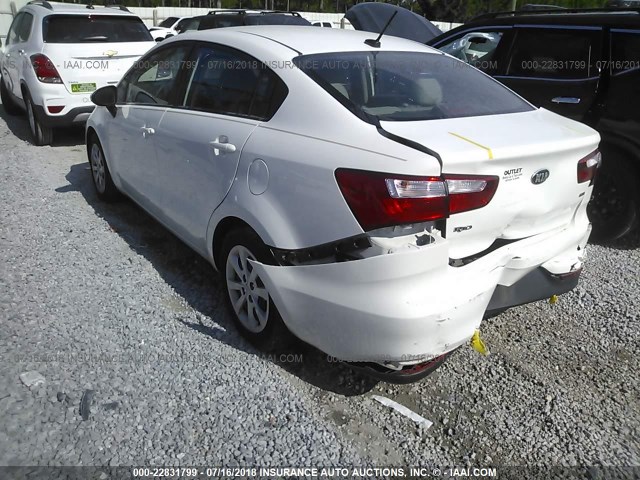 KNADM4A36G6542083 - 2016 KIA RIO LX WHITE photo 3