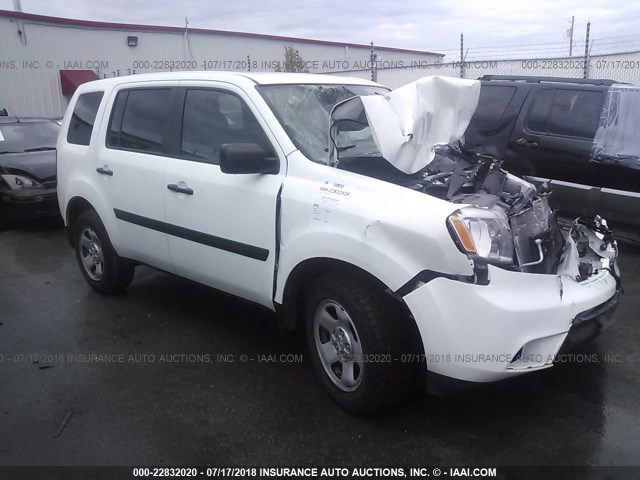 5FNYF3H2XEB005028 - 2014 HONDA PILOT LX WHITE photo 1