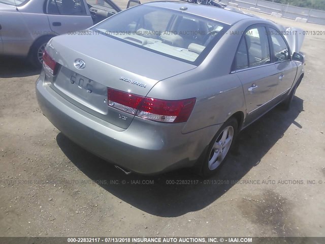 5NPEU46F78H367103 - 2008 HYUNDAI SONATA SE/LIMITED GRAY photo 4